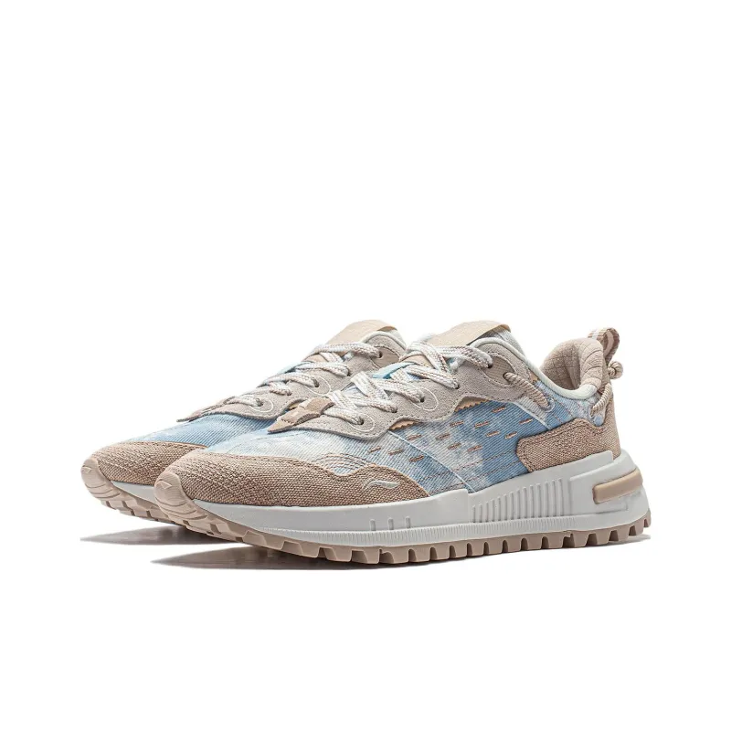 LiNing Wind Rider 2.0 Anti Slip Wear Resistant Low Top Casual Shoes Women's Blue Brown-3