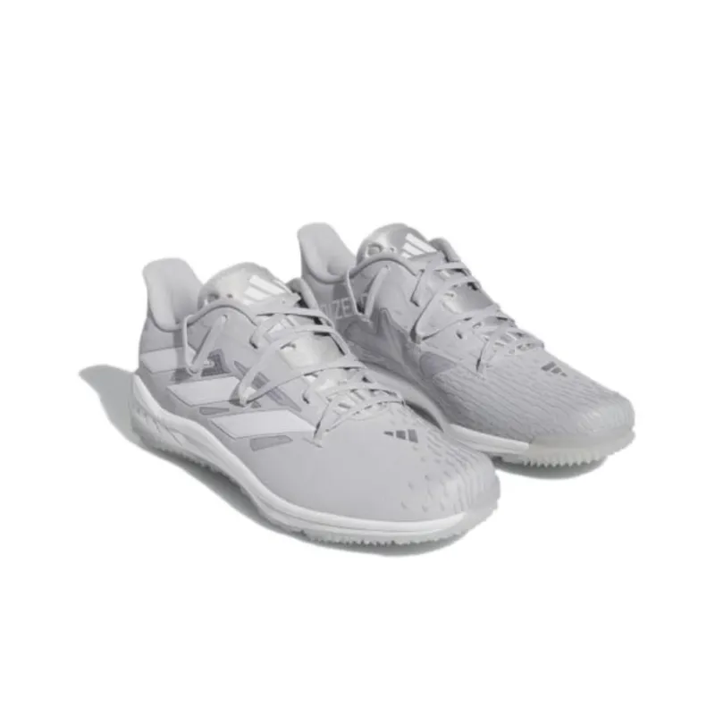 Adidas Adizero Afterburner 9 Turf Baseball Team Light Grey Cloud White Silver Metallic-2