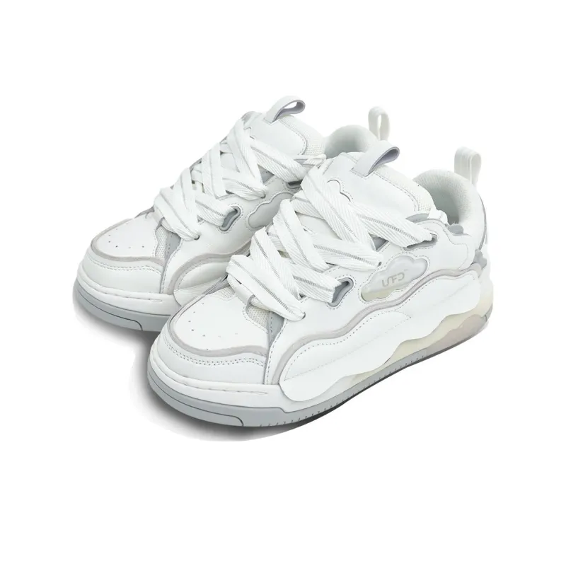 UNNAMED FORCES Cloud Puffy Shoes Low Top Skateboard Shoes Unisex White-2
