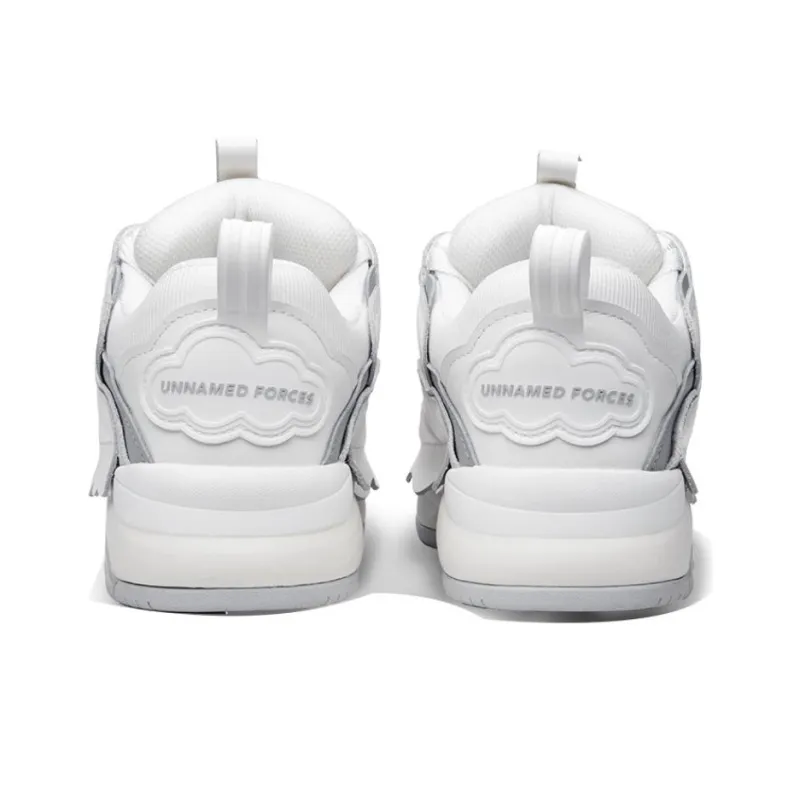 UNNAMED FORCES Cloud Puffy Shoes Low Top Skateboard Shoes Unisex White-3