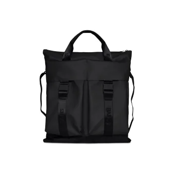 Rains Polyester Tote Bag Shopping Bag Handbag Large Size Unisex Black/Green