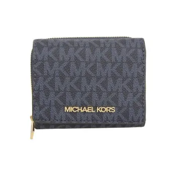 MICHAEL KORS PVC Coated Canvas Wallet Regular Women's Ink Blue