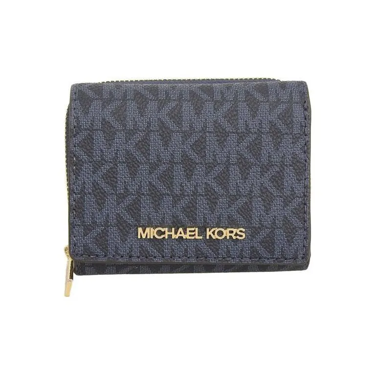 MICHAEL KORS PVC Coated Canvas Wallet Regular Women's Ink Blue-0