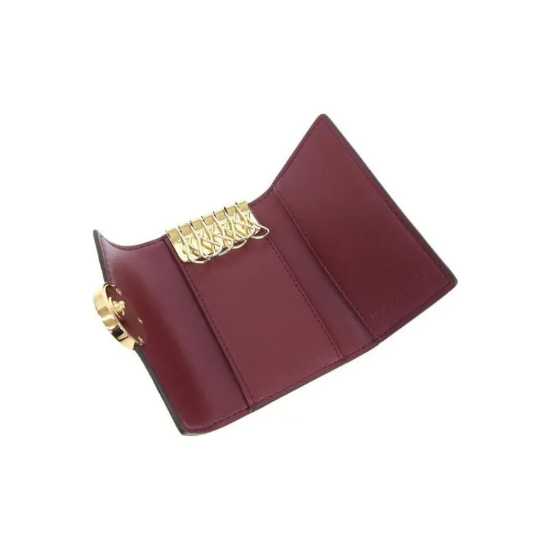 MICHAEL KORS Coated Canvas With Leather Key Pouch Regular Women's Burgundy-4