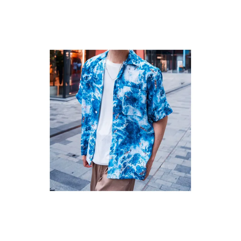 COTON DOUX Shirts Men Blue-4
