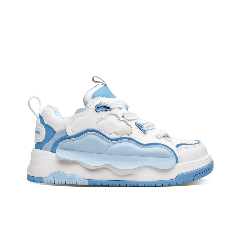 UNNAMED FORCES Cloud Puffy Shoes Height Increasing Lightweight Breathable Low Top Skateboard Shoes Unisex Blue-1