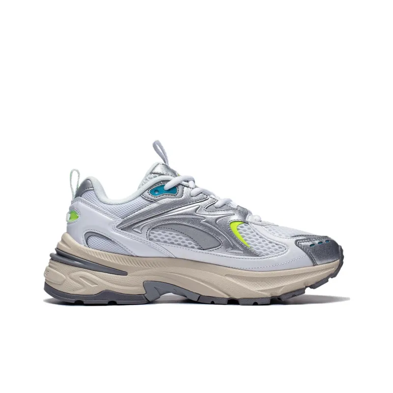 LiNing Aurora 2K Wear-Resistant Low-Top Casual Shoes Women's Silver White-1