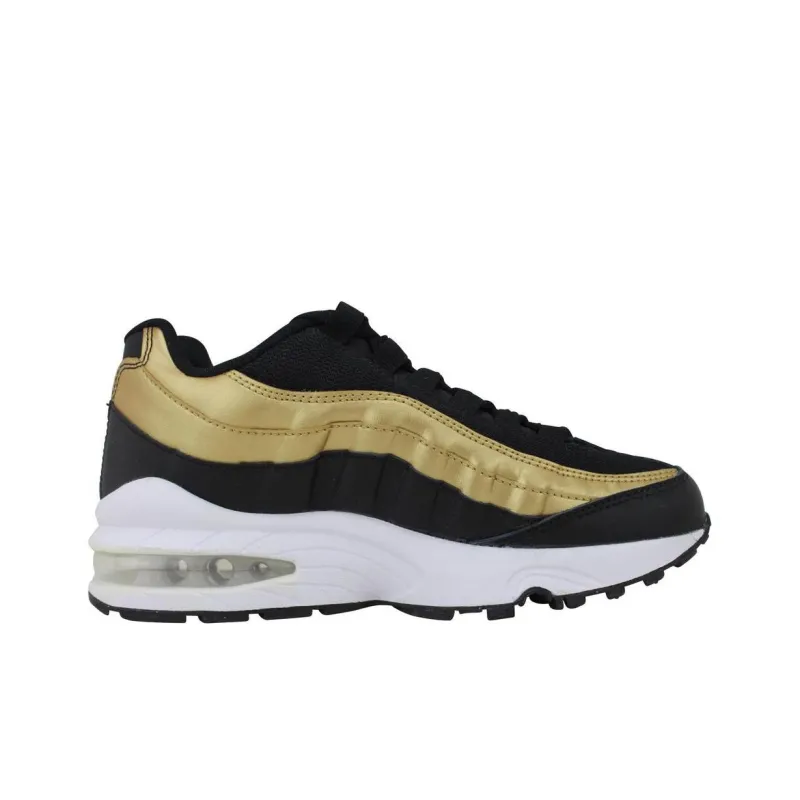 Nike Air Max 95 Slip-Resistant Low-Top Casual Shoes Women's Black Gold-1