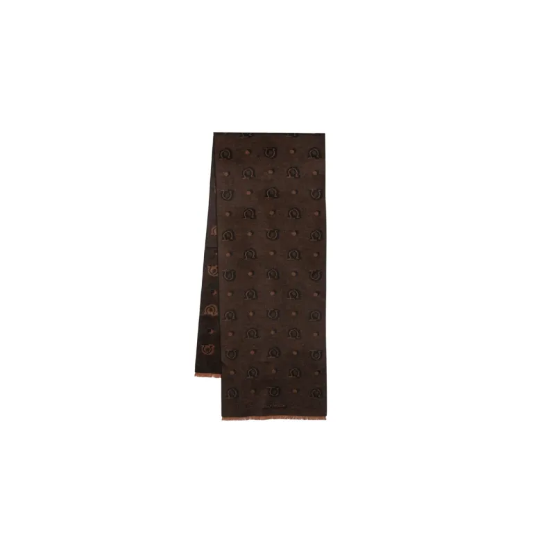 FERRAGAMO Silk Scarves Women's Brown-0