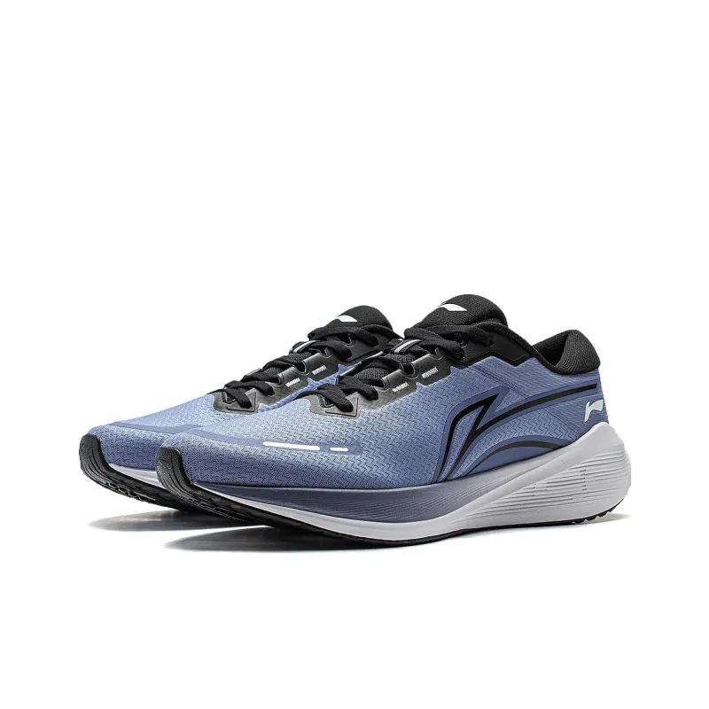 LiNing Wave V2 Cushioning, Slip Resistant, And Abrasion Resistant Low Top Running Shoes Men's Blue-2