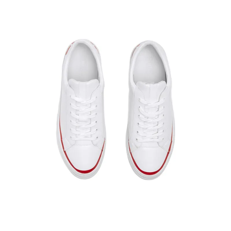 GCDS Slip Resistant Low Top Skateboard Shoes Unisex White Red-1