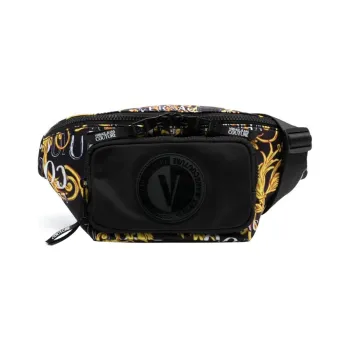 VERSACE JEANS COUTURE Polyester Crossbody Bag Sling Bag Fanny Pack Men's Black