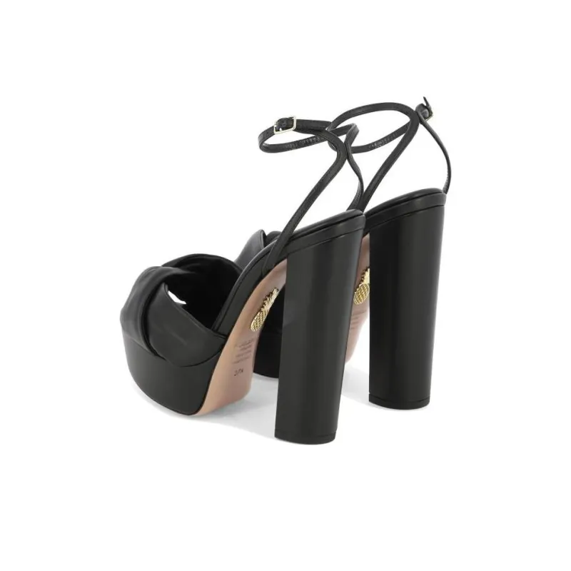 AQUAZZURA Olie Leather Platform Sandals-4