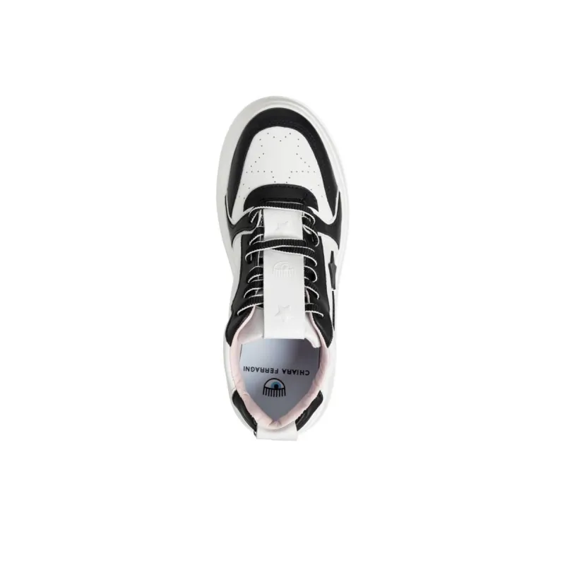 CHIARA FERRAGNI School Logo-patch Platform Leather Sneakers-3