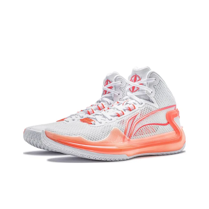 LiNing Liren 4 First Generation Anti Slip Wear Resistant Mid Top Basketball Shoes Unisex Standard White-2