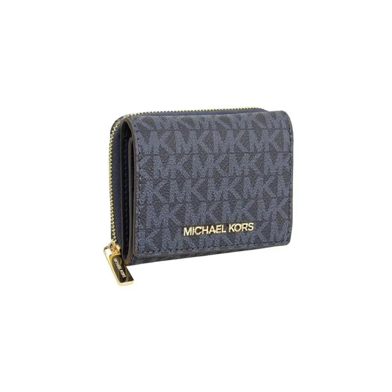 MICHAEL KORS PVC Coated Canvas Wallet Regular Women's Ink Blue-1