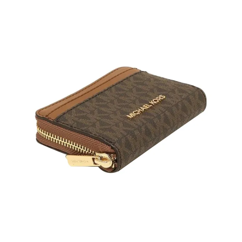 MICHAEL KORS Jet Set Coated Canvas Card Holder Wallet Regular Women's Brown-4