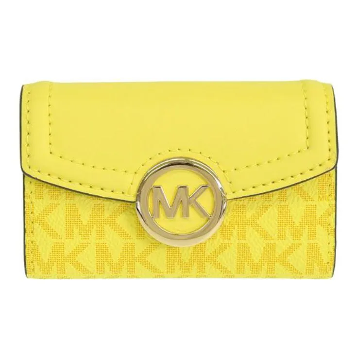 MICHAEL KORS Coated Canvas With Leather Key Pouch Regular Women's Yellow-0