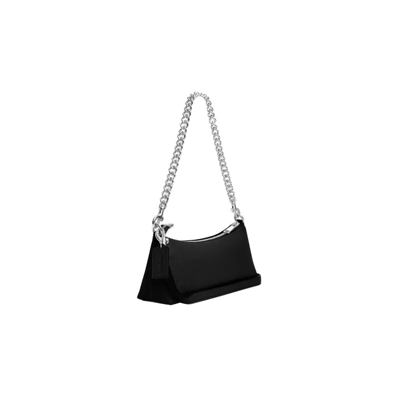 COACH Pebbled Leather Shoulder Bag Handbag Shoulder Bag Women's Black-1