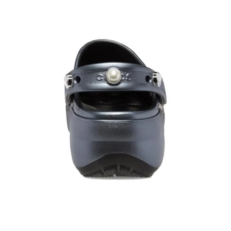 Crocs Classic Cloud Clogs Women's Silver Black-4