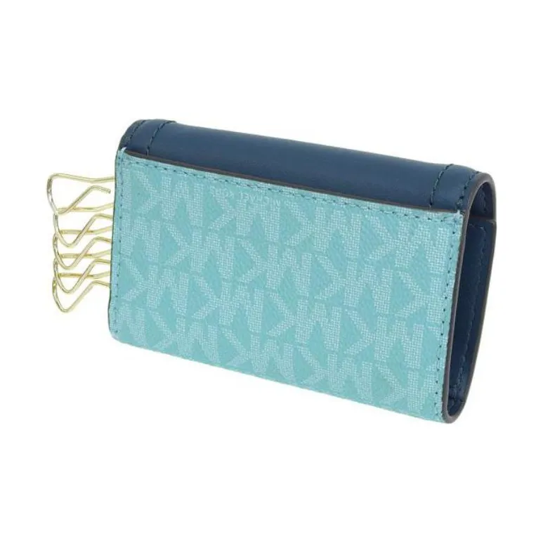 MICHAEL KORS Coated Canvas With Leather Key Pouch Regular Women's Blue-3