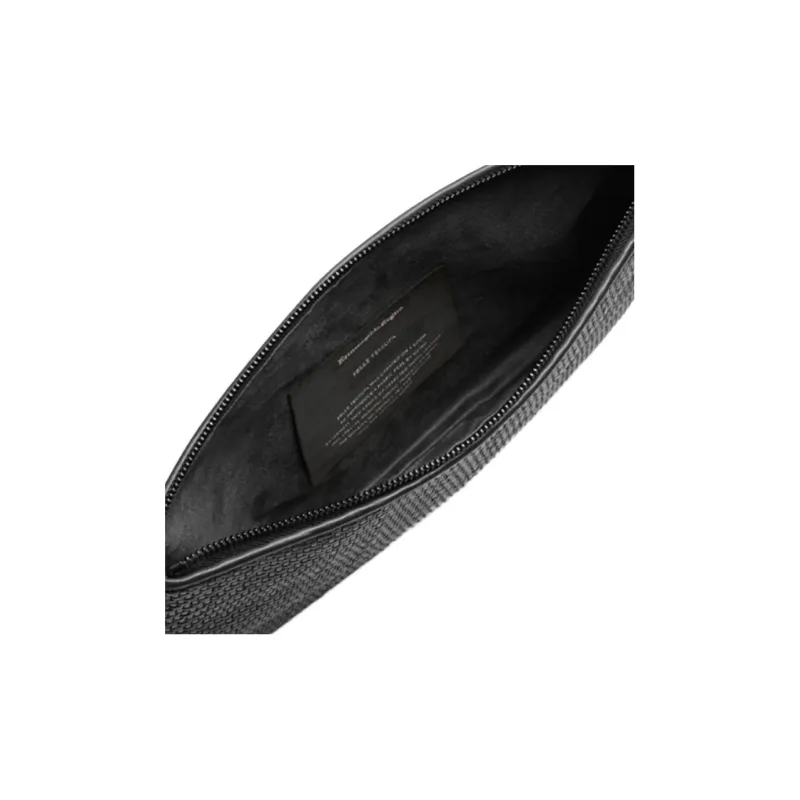 Zegna Lambskin With Calfskin Clutch Men's Black-2