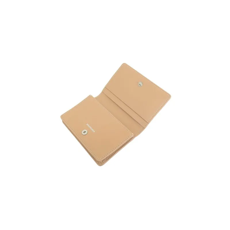 Balenciaga Leather Business Card Holder Card Case Regular Women's Beige-4