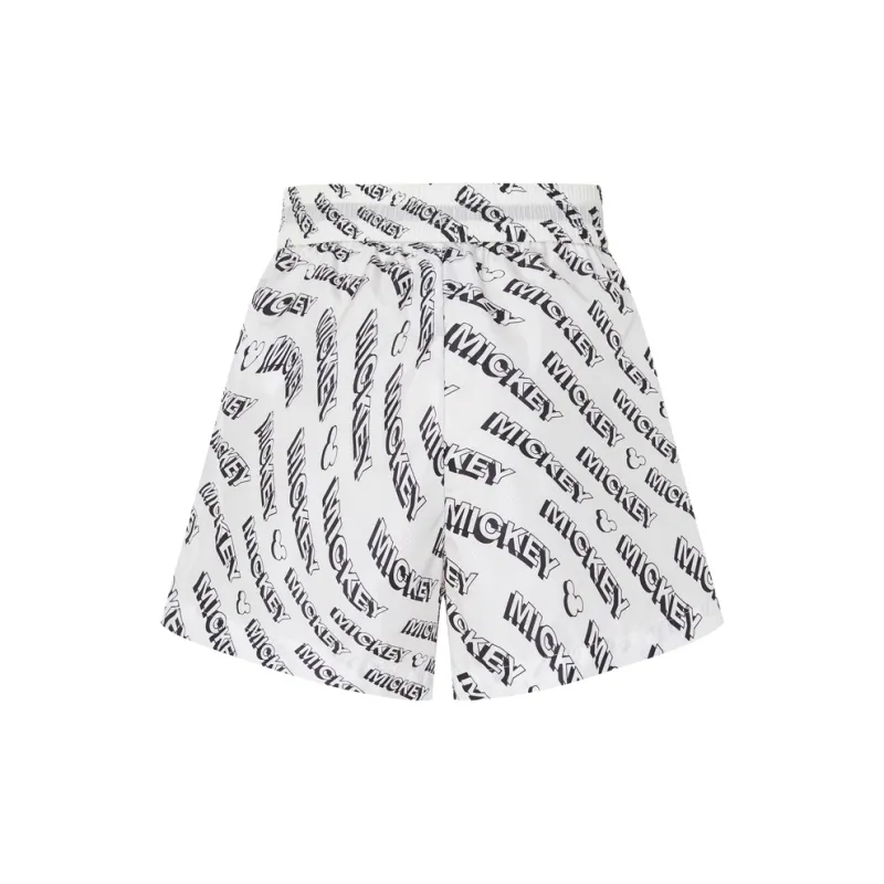 MO&CO Casual Shorts Women's White Base With Letter Floral-1