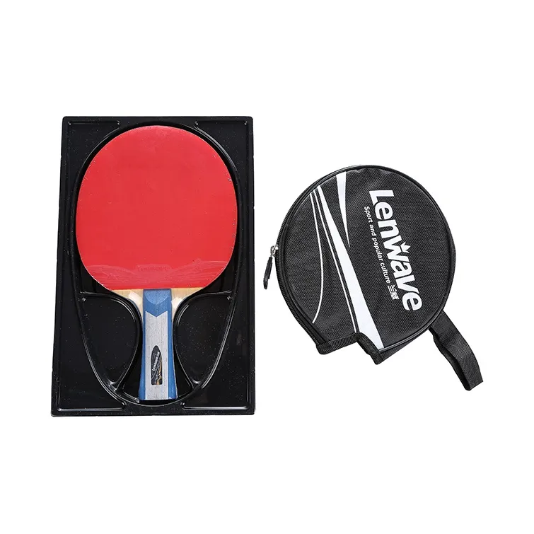 LENWAVE LW 0314 Ping Pong Paddles Unisex Wood Rubber Sponge Red-1