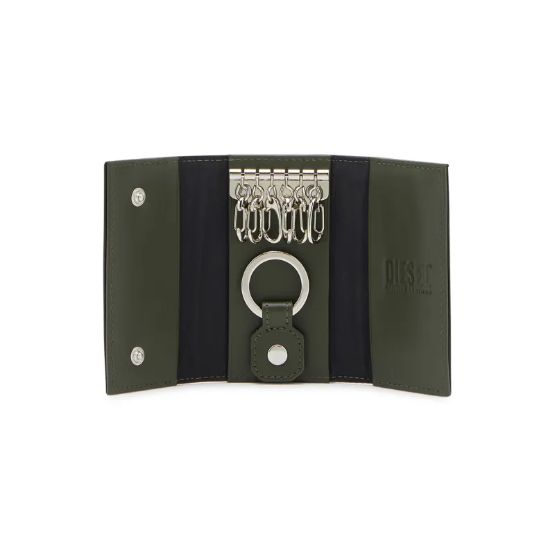 DIESEL Cow Leather Key Pouch Men's Black-4