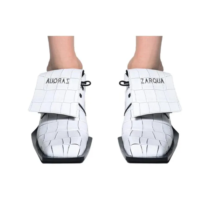 Nina Zarqua Python Casual Single Shoes Women's White-2