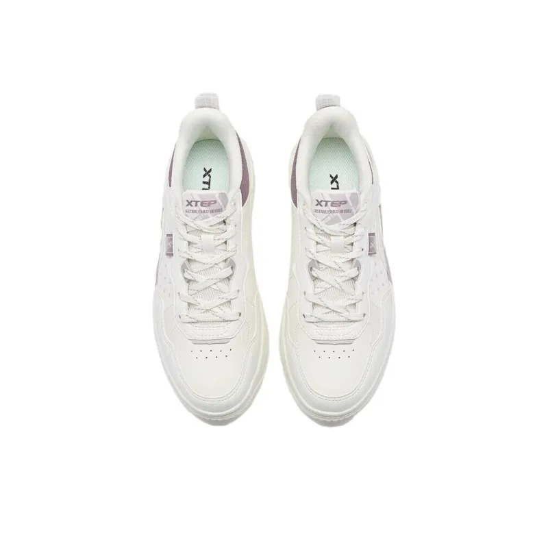 XTEP Sky Ridge 3.0 Non slip Breathable And Wear resistant Low Top Skateboard Shoes Women's Sail White Wisteria Purple-3