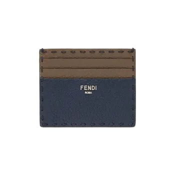 FENDI Calfskin Card Holder Men's Blue