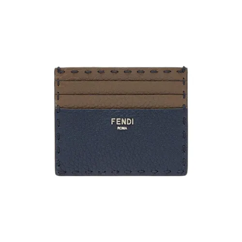 FENDI Calfskin Card Holder Men's Blue