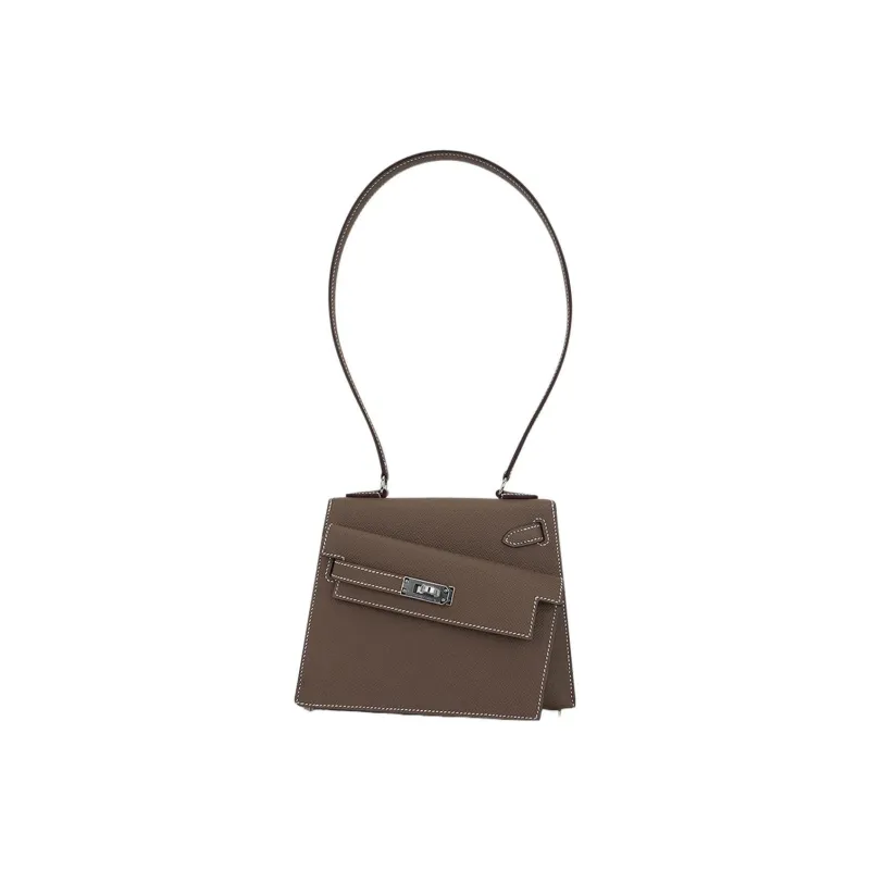 HERMES Kelly Epsom Leather Kelly Bag, Handbag, Shoulder Bag, Crossbody Bag Regular Women's 18 Etoupe Elephant Gray-2