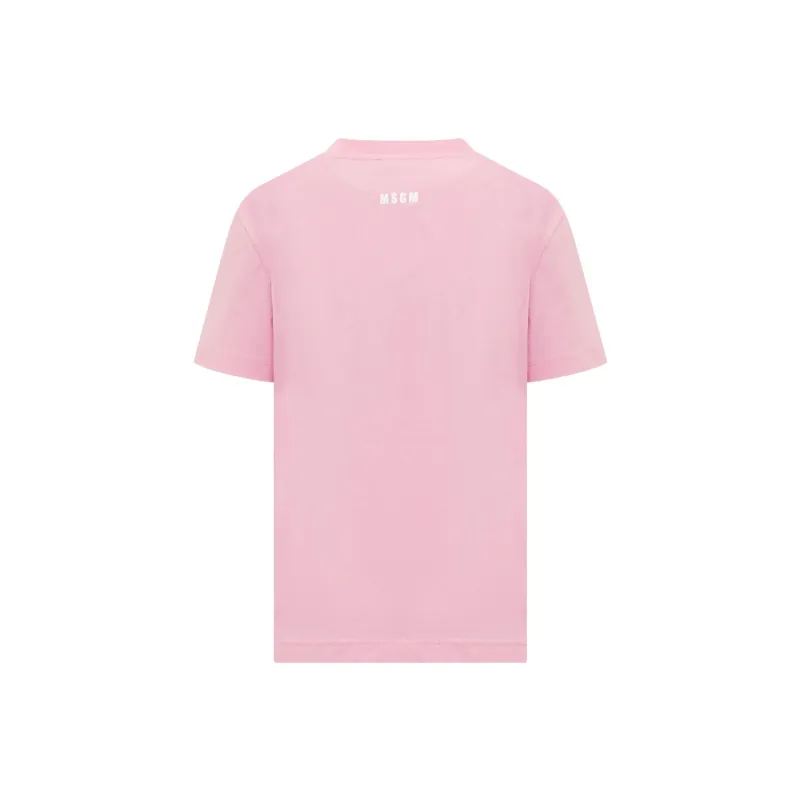MSGM Cat Embellished Crewneck T Shirt-1