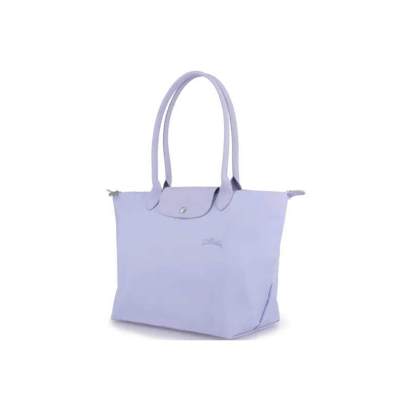 LONGCHAMP Le Pliage Green Cow Leather Canvas Canvas Bag Handbags Shoulder Bags Women's Sky Blue-1