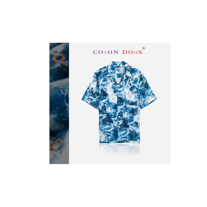 COTON DOUX Shirts Men Blue-2