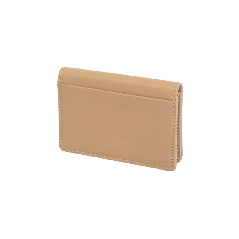 Balenciaga Leather Business Card Holder Card Case Regular Women's Beige-3