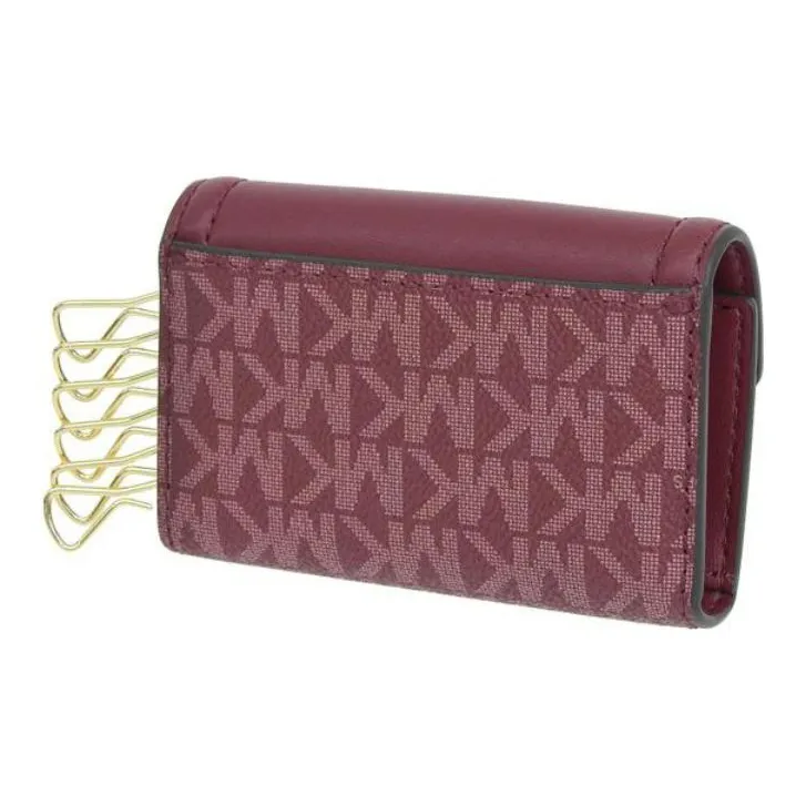 MICHAEL KORS Coated Canvas With Leather Key Pouch Regular Women's Burgundy-2