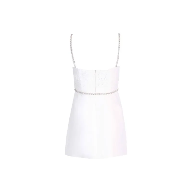 Self-portrait Crystal-embellished Lace Minidress-1