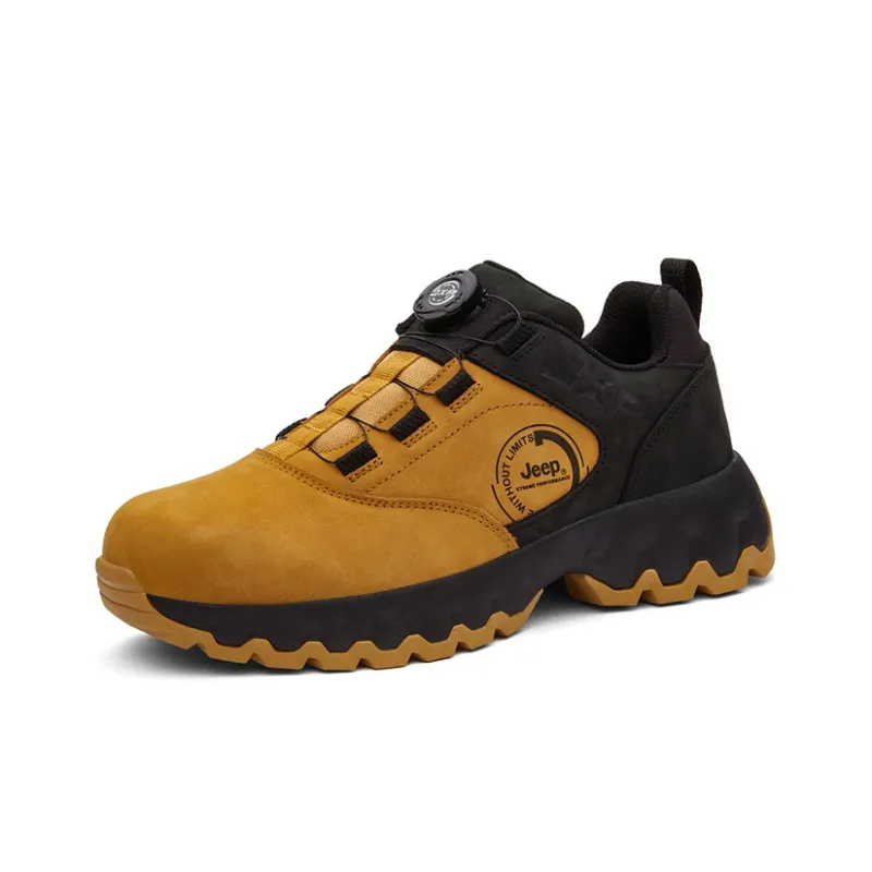 Jeep Cushioning Anti Slip And Wear Resistant Low Top Outdoor Shoes Men's Black Yellow-2