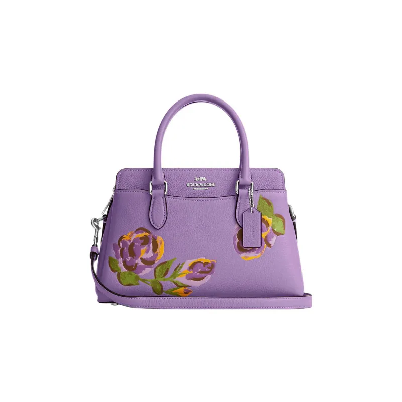 COACH Darcie Pebbled Leather Kelly Bag One Shoulder Handbags Medium Size Women's Purple-0
