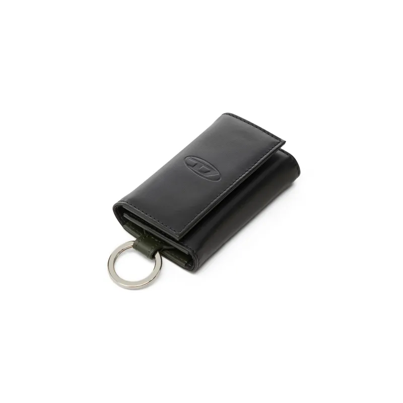 DIESEL Cow Leather Key Pouch Men's Black-2