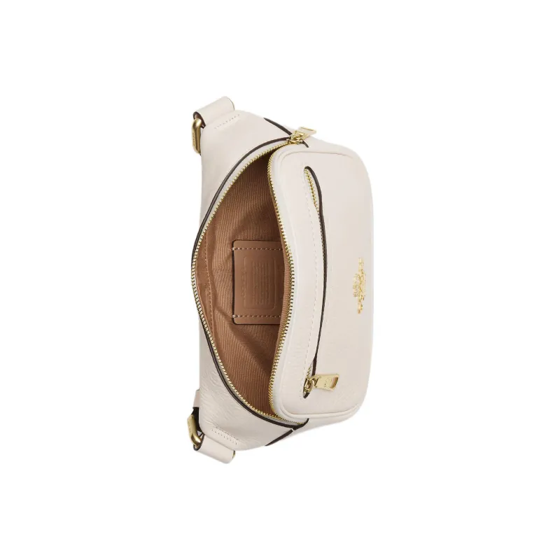 COACH Pebbled Leather Sling Bag, One Shoulder, Crossbody, Fanny Pack Mini Women's White-2