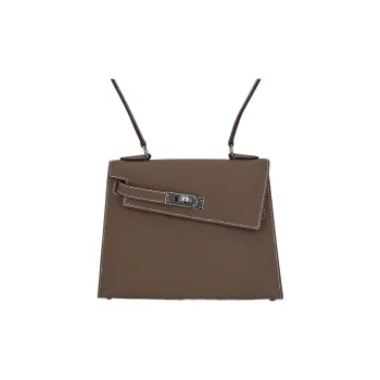 HERMES Kelly Epsom Leather Kelly Bag, Handbag, Shoulder Bag, Crossbody Bag Regular Women's 18 Etoupe Elephant Gray