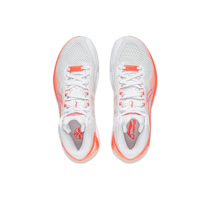 LiNing Liren 4 First Generation Anti Slip Wear Resistant Mid Top Basketball Shoes Unisex Standard White-3