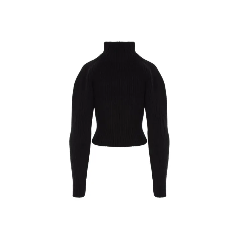 Alaia High Neck Drop Shoulder Jumper-1