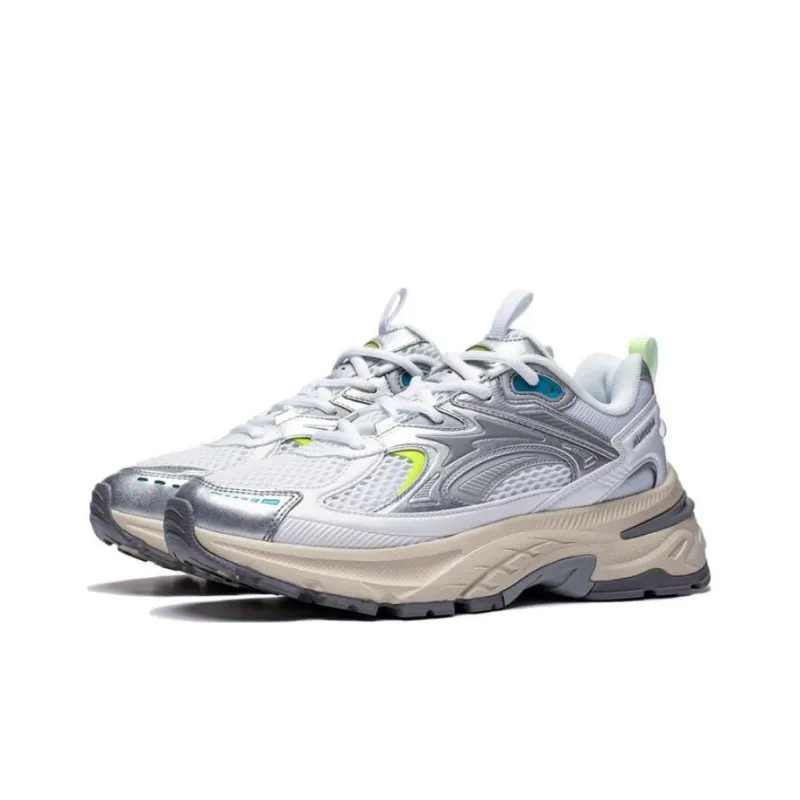 LiNing Aurora 2K Wear-Resistant Low-Top Casual Shoes Women's Silver White-2