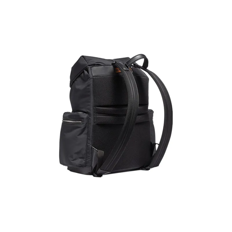 Zegna Logo Plaque Woven Panel Backpack-1